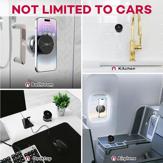 Auto-Handyhalter mit 360° Rotation – Vakuum-Sauger & 20-fache Magnetkraft