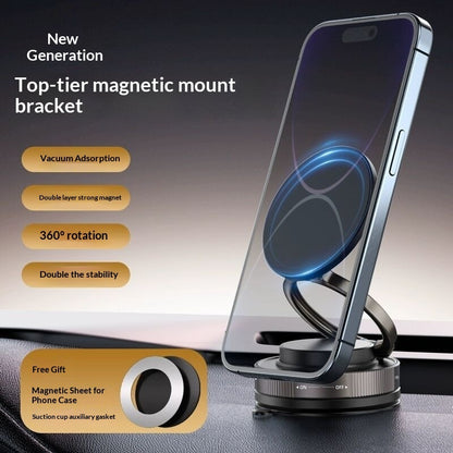 Magnetische Auto-Handyhalterung mit Vakuum-Sauger – Navi & Smartphone Halter