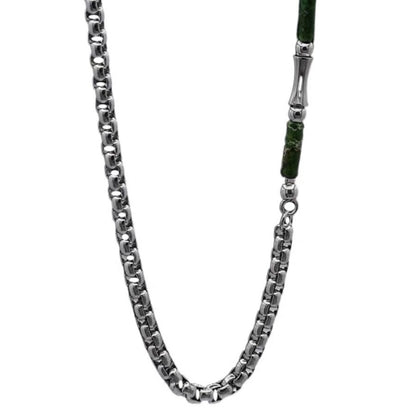 Herren Halskette mit Bambus-Gliedern aus Lvzhü-Jade – Keel-Ketten-Design