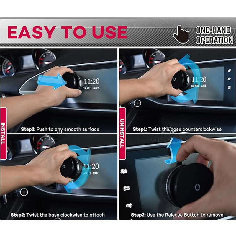 Auto-Handyhalter mit 360° Rotation – Vakuum-Sauger & 20-fache Magnetkraft