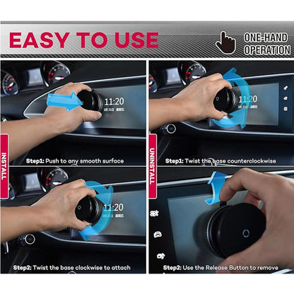 Auto-Handyhalter mit 360° Rotation – Vakuum-Sauger & 20-fache Magnetkraft
