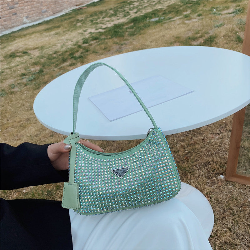 Quadratische Umhängetasche für Damen – Schultertasche mit Struktur