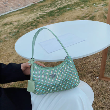 Quadratische Umhängetasche für Damen – Schultertasche mit Struktur