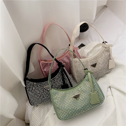 Quadratische Umhängetasche für Damen – Schultertasche mit Struktur